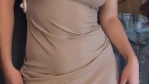 My dirty hot stepmom in fitting room show all her holes and sent this video to my school friends